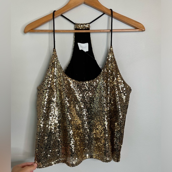 NWT Sundays Gold Sequin Viola Cami - Picture 5 of 11